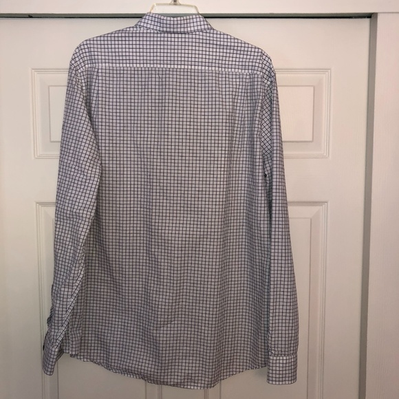Michael Kors Mini Windowpane Dress Shirt, White XL - Picture 2 of 5